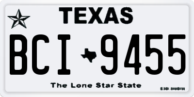 TX license plate BCI9455