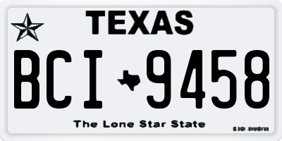 TX license plate BCI9458