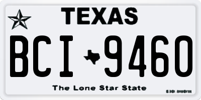 TX license plate BCI9460
