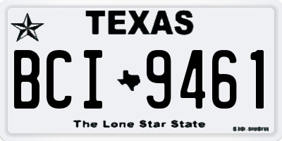 TX license plate BCI9461