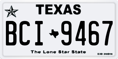 TX license plate BCI9467