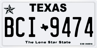 TX license plate BCI9474