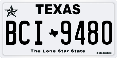 TX license plate BCI9480