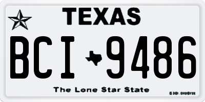 TX license plate BCI9486