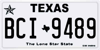TX license plate BCI9489