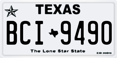 TX license plate BCI9490