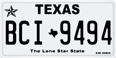TX license plate BCI9494