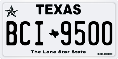 TX license plate BCI9500
