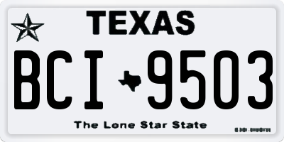 TX license plate BCI9503
