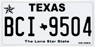 TX license plate BCI9504