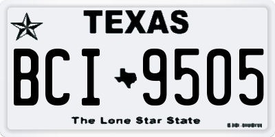 TX license plate BCI9505