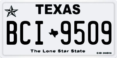 TX license plate BCI9509