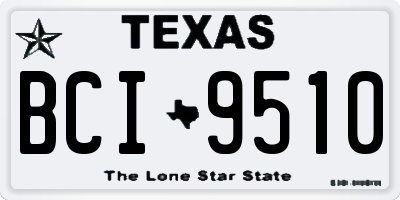 TX license plate BCI9510