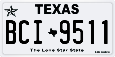 TX license plate BCI9511