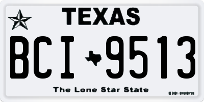 TX license plate BCI9513