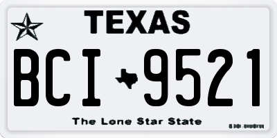 TX license plate BCI9521