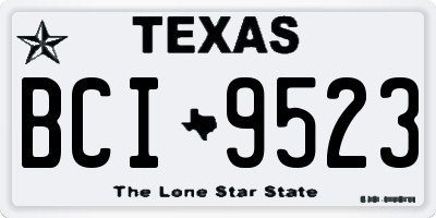 TX license plate BCI9523