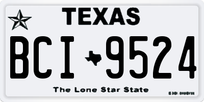 TX license plate BCI9524