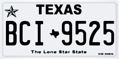 TX license plate BCI9525