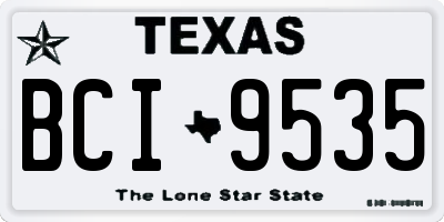 TX license plate BCI9535