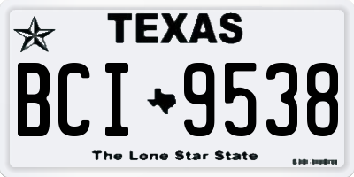 TX license plate BCI9538