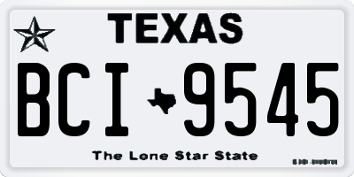 TX license plate BCI9545