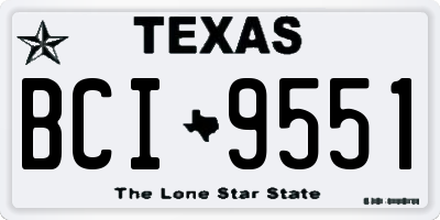 TX license plate BCI9551