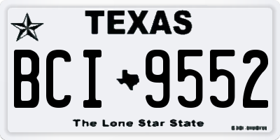 TX license plate BCI9552