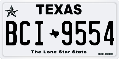TX license plate BCI9554