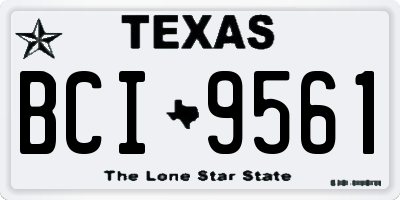 TX license plate BCI9561
