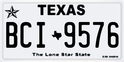 TX license plate BCI9576