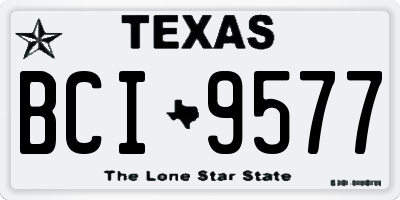 TX license plate BCI9577