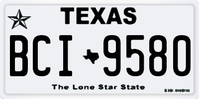 TX license plate BCI9580