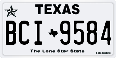TX license plate BCI9584