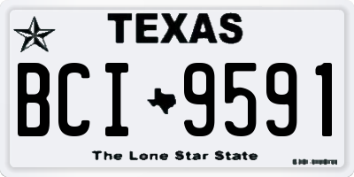 TX license plate BCI9591