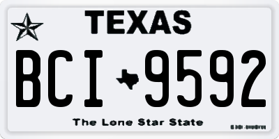 TX license plate BCI9592