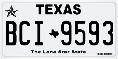 TX license plate BCI9593