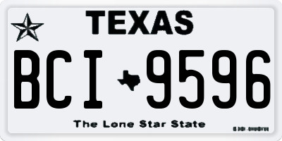 TX license plate BCI9596