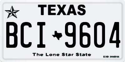TX license plate BCI9604