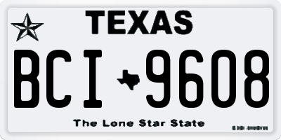 TX license plate BCI9608