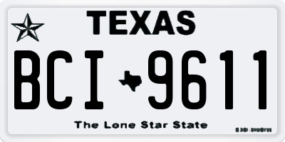 TX license plate BCI9611