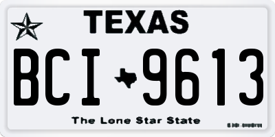 TX license plate BCI9613