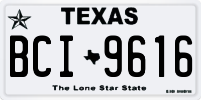 TX license plate BCI9616