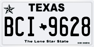 TX license plate BCI9628