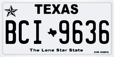 TX license plate BCI9636