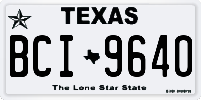 TX license plate BCI9640