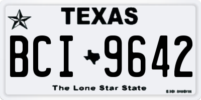 TX license plate BCI9642