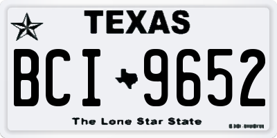 TX license plate BCI9652
