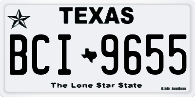 TX license plate BCI9655