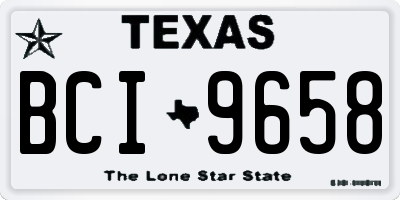 TX license plate BCI9658